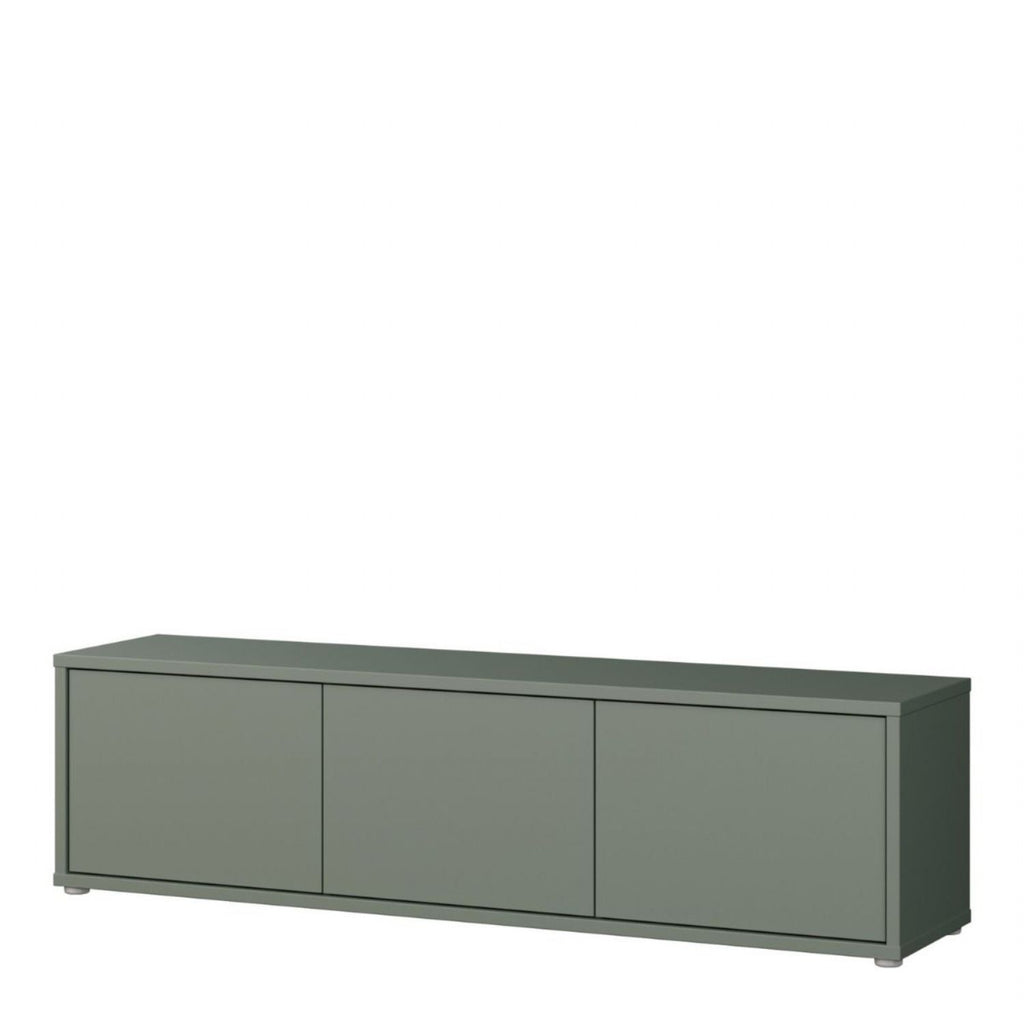 Alice Springs Wide TV Cabinet with 3 Doors PushtoOpen in Sage Green