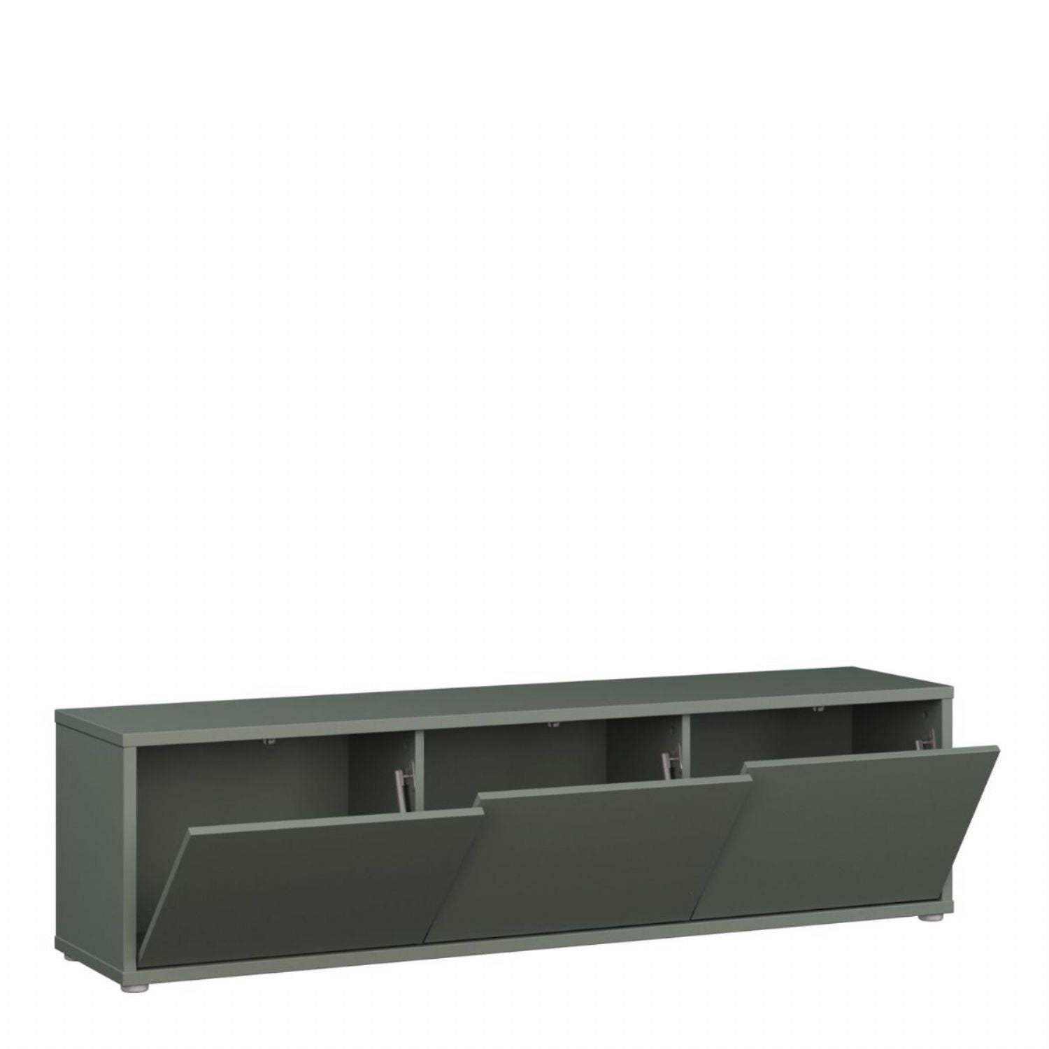 Alice Springs Wide TV Cabinet with 3 Doors PushtoOpen in Sage Green