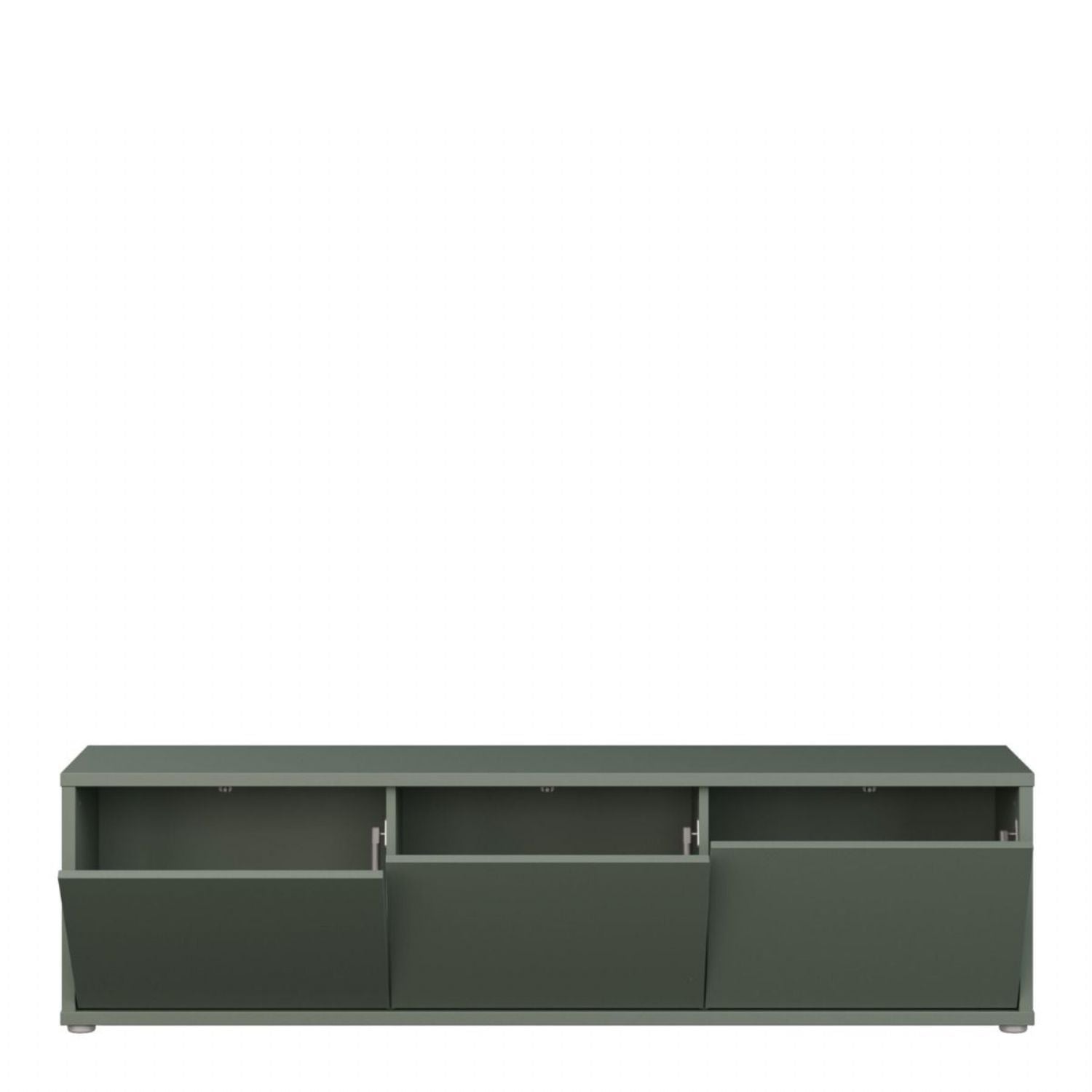 Alice Springs Wide TV Cabinet with 3 Doors PushtoOpen in Sage Green