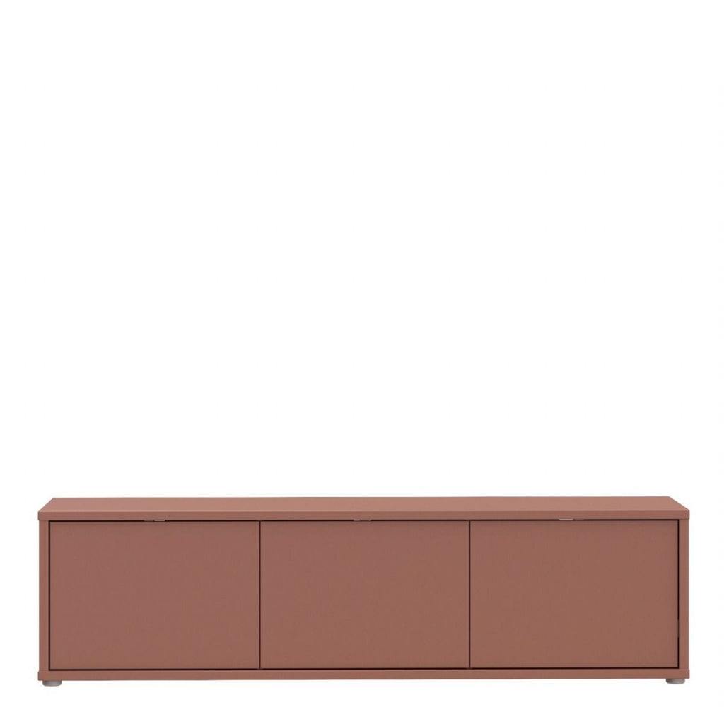 Alice Springs Wide TV Cabinet with 3 Doors PushtoOpen in Terracotta