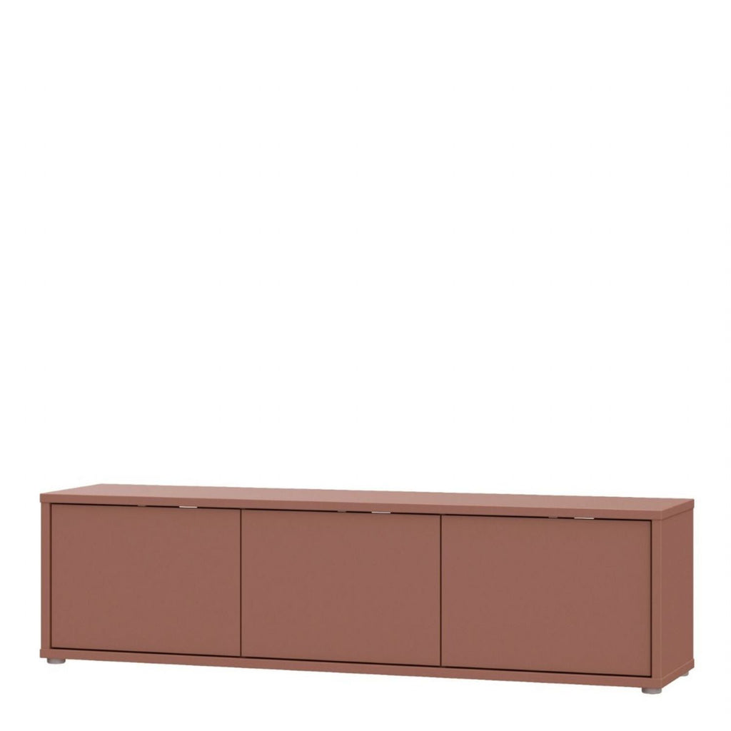 Alice Springs Wide TV Cabinet with 3 Doors PushtoOpen in Terracotta