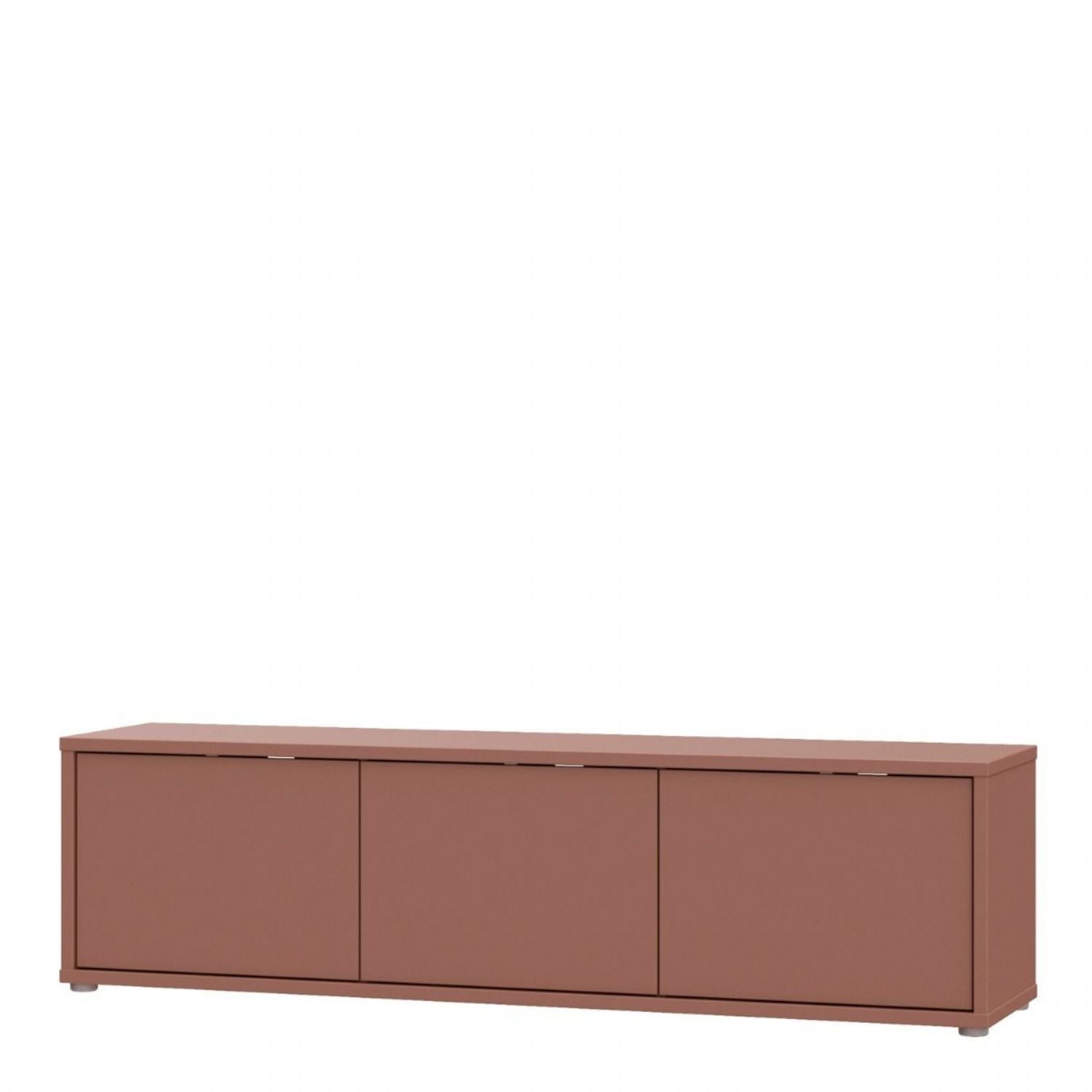 Alice Springs Wide TV Cabinet with 3 Doors PushtoOpen in Terracotta