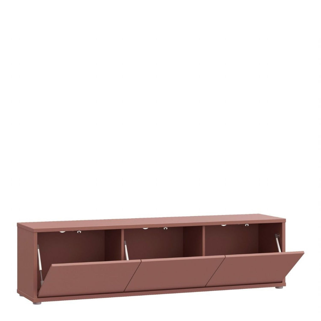 Alice Springs Wide TV Cabinet with 3 Doors PushtoOpen in Terracotta