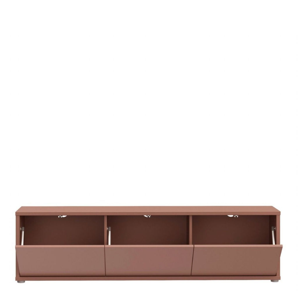 Alice Springs Wide TV Cabinet with 3 Doors PushtoOpen in Terracotta
