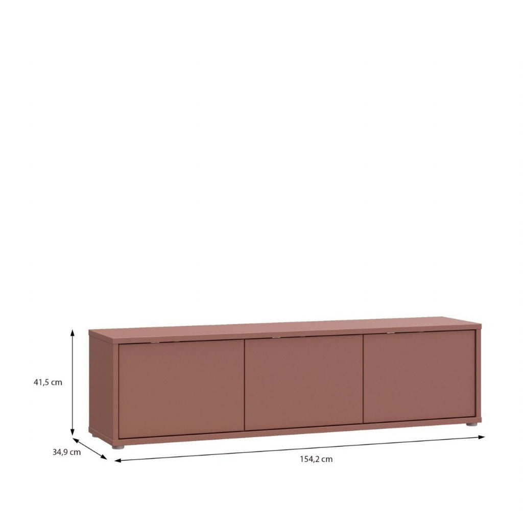 Alice Springs Wide TV Cabinet with 3 Doors PushtoOpen in Terracotta