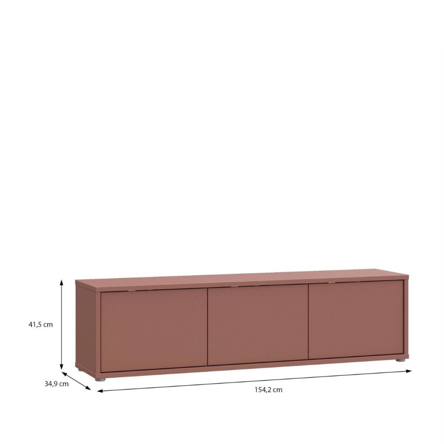 Alice Springs Wide TV Cabinet with 3 Doors PushtoOpen in Terracotta