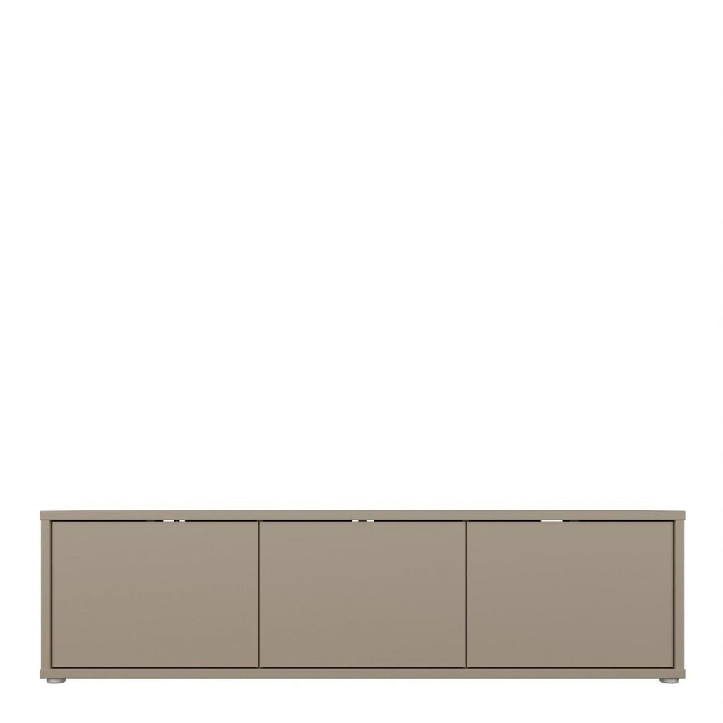 Alice Springs Wide TV Cabinet with 3 Doors PushtoOpen in Taupe