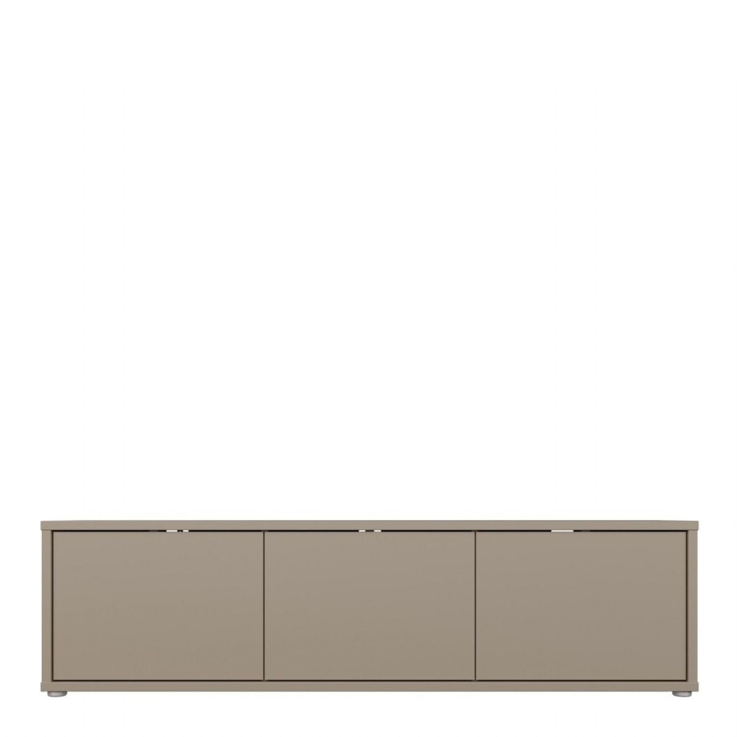 Alice Springs Wide TV Cabinet with 3 Doors PushtoOpen in Taupe