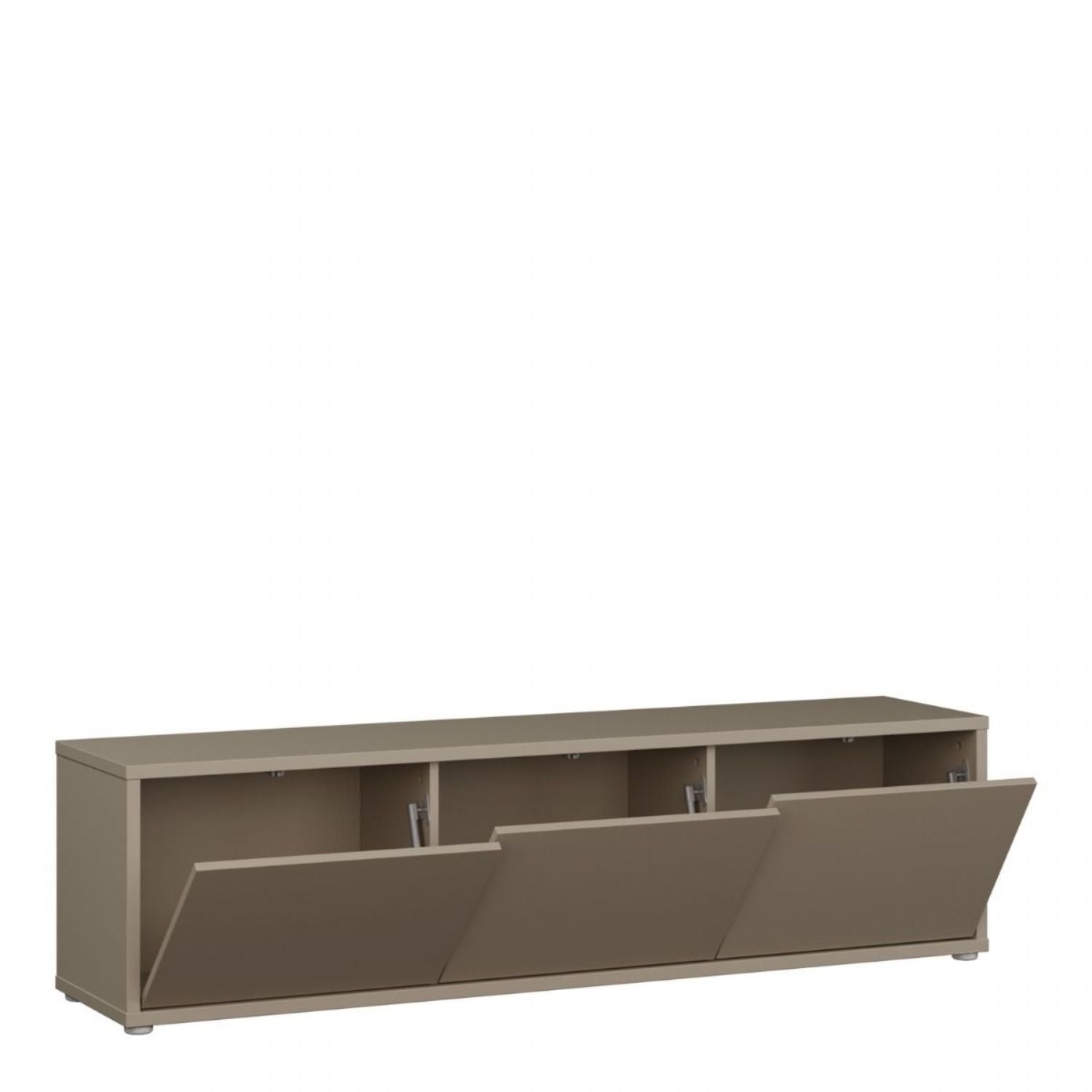 Alice Springs Wide TV Cabinet with 3 Doors PushtoOpen in Taupe
