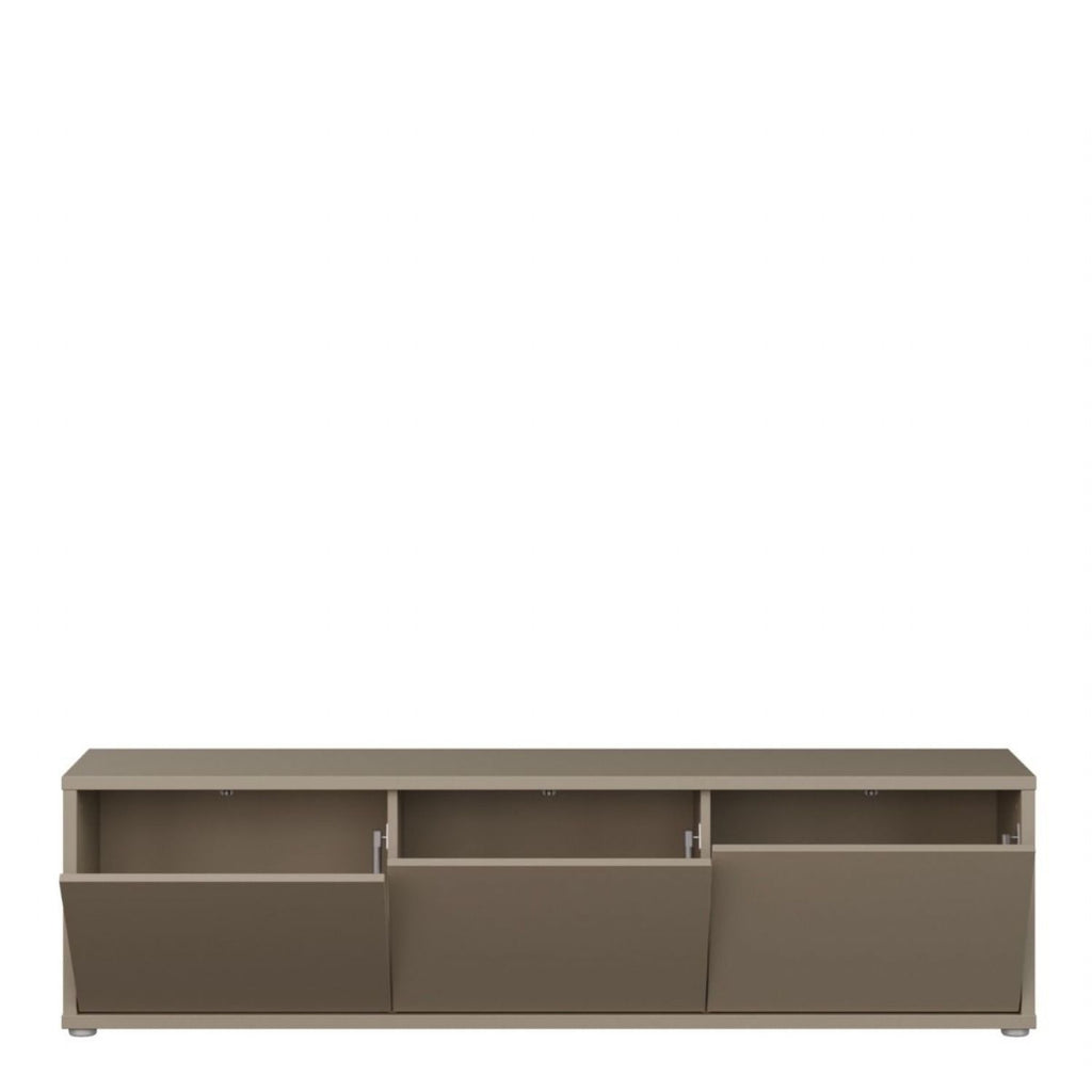 Alice Springs Wide TV Cabinet with 3 Doors PushtoOpen in Taupe