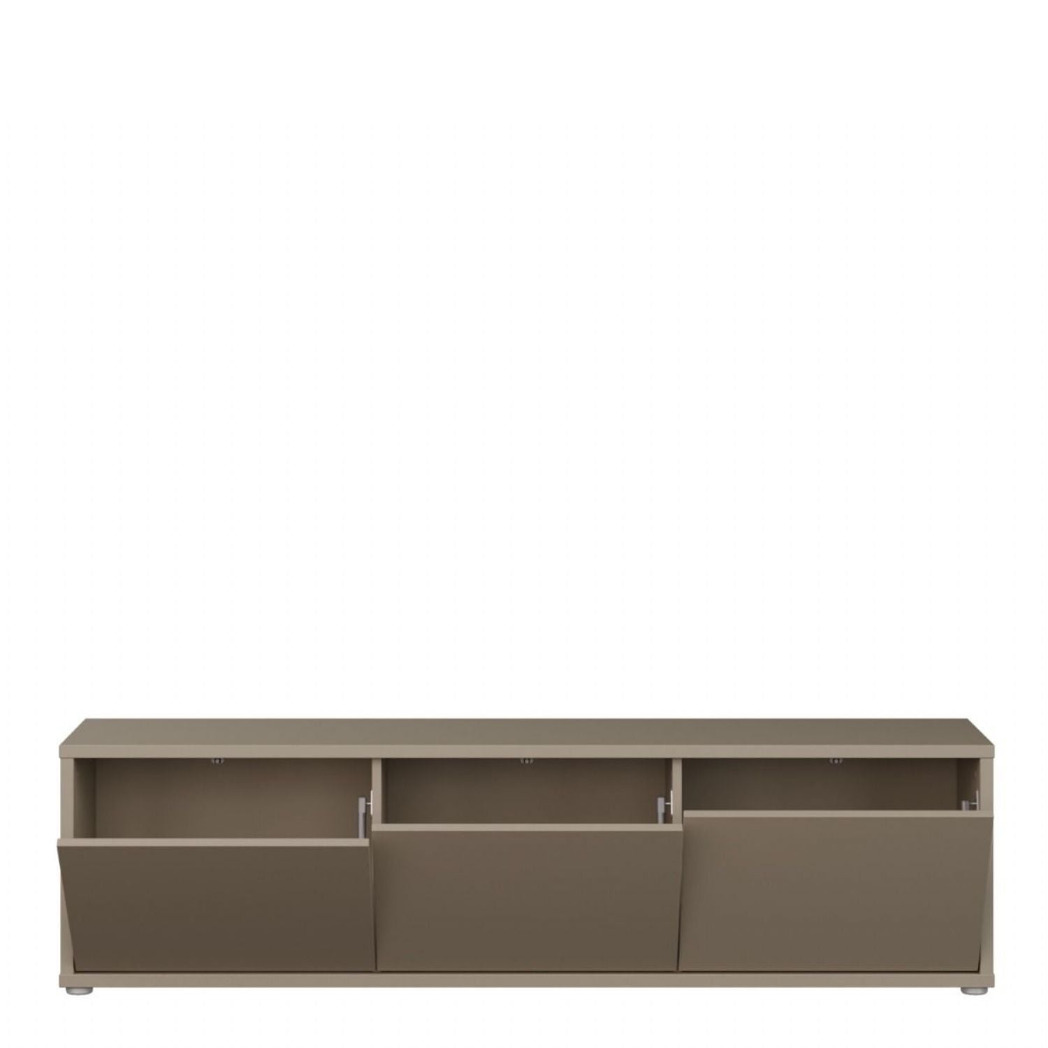 Alice Springs Wide TV Cabinet with 3 Doors PushtoOpen in Taupe