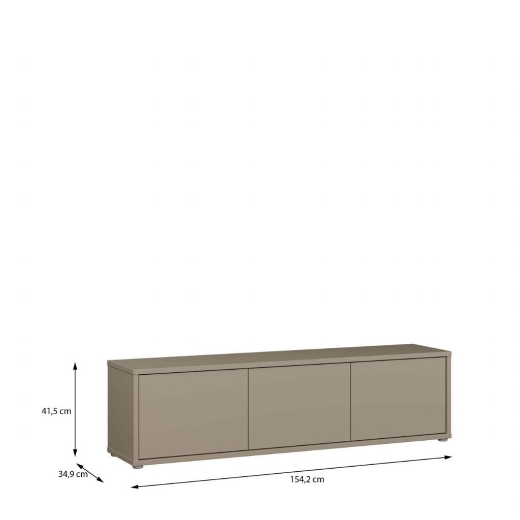 Alice Springs Wide TV Cabinet with 3 Doors PushtoOpen in Taupe