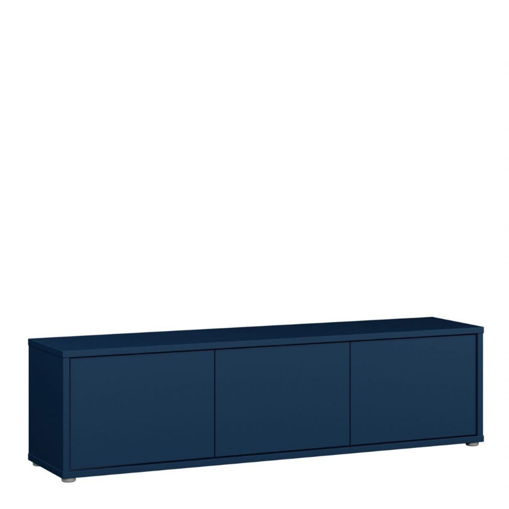 Alice Springs Wide TV Cabinet with 3 Doors PushtoOpen in Night Blue