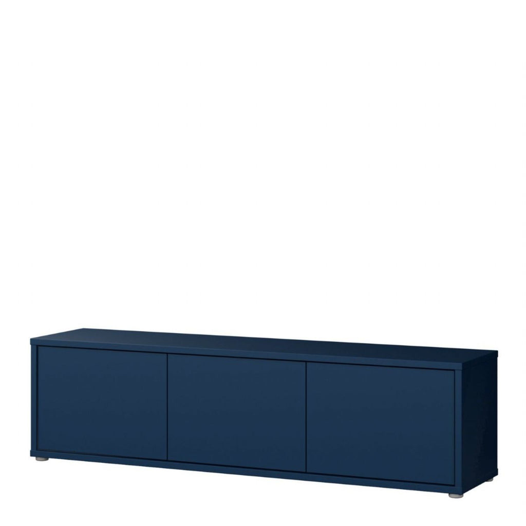 Alice Springs Wide TV Cabinet with 3 Doors PushtoOpen in Night Blue