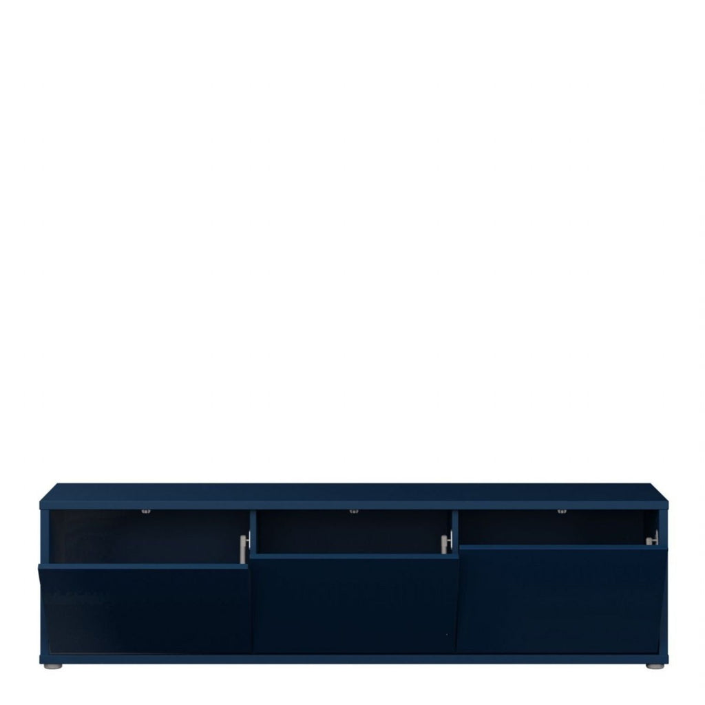Alice Springs Wide TV Cabinet with 3 Doors PushtoOpen in Night Blue