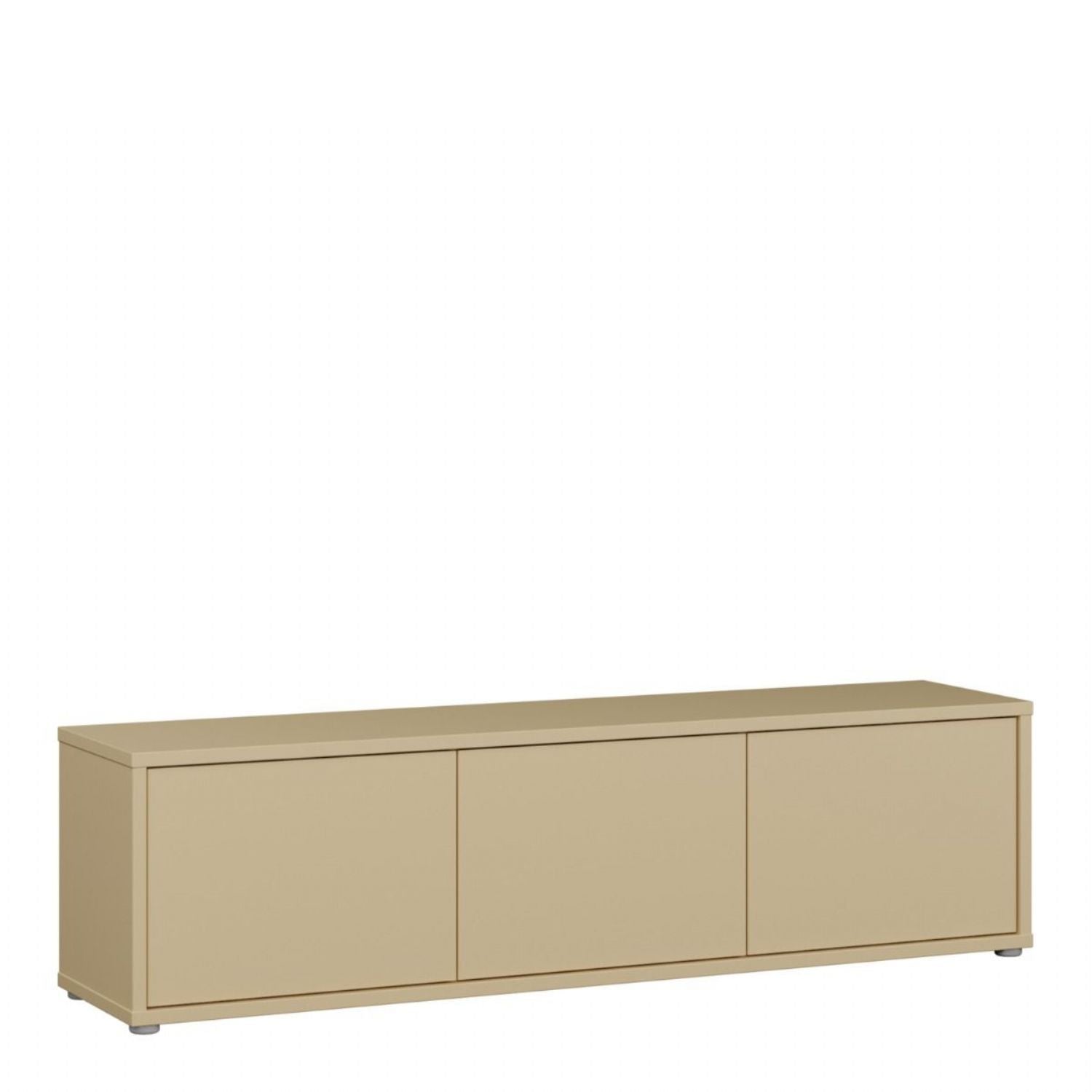 Alice Springs Wide TV Cabinet with 3 Doors PushtoOpen in Butter Yellow