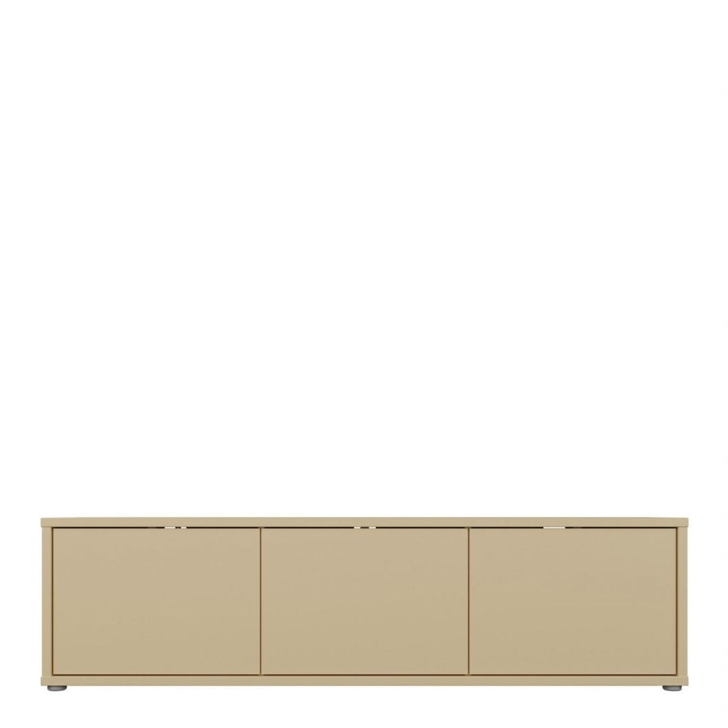 Alice Springs Wide TV Cabinet with 3 Doors PushtoOpen in Butter Yellow