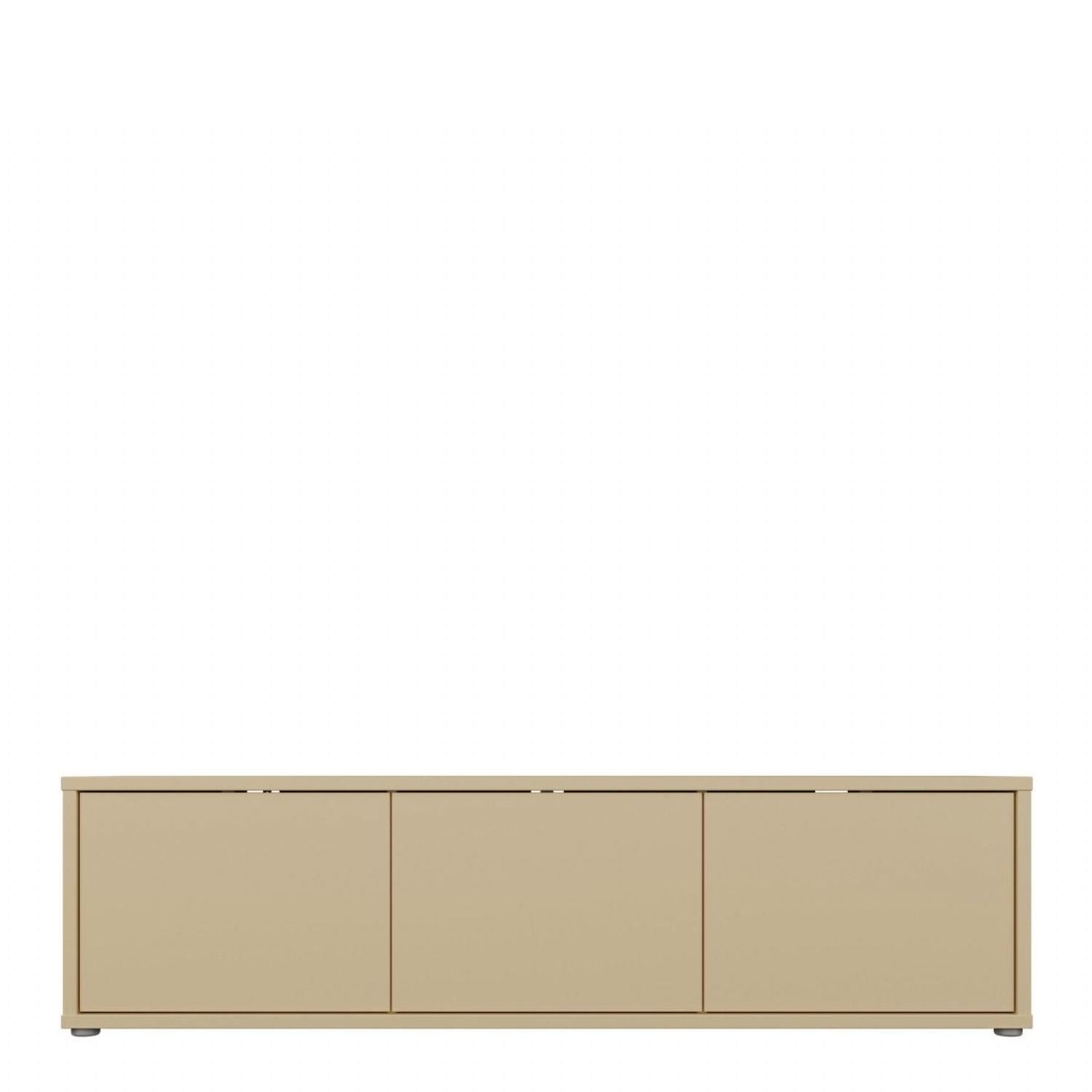 Alice Springs Wide TV Cabinet with 3 Doors PushtoOpen in Butter Yellow