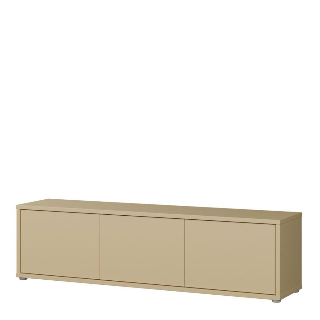 Alice Springs Wide TV Cabinet with 3 Doors PushtoOpen in Butter Yellow