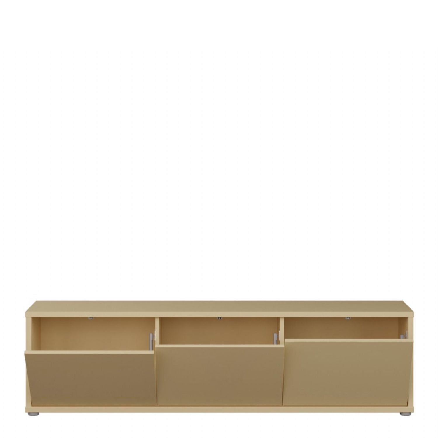 Alice Springs Wide TV Cabinet with 3 Doors PushtoOpen in Butter Yellow