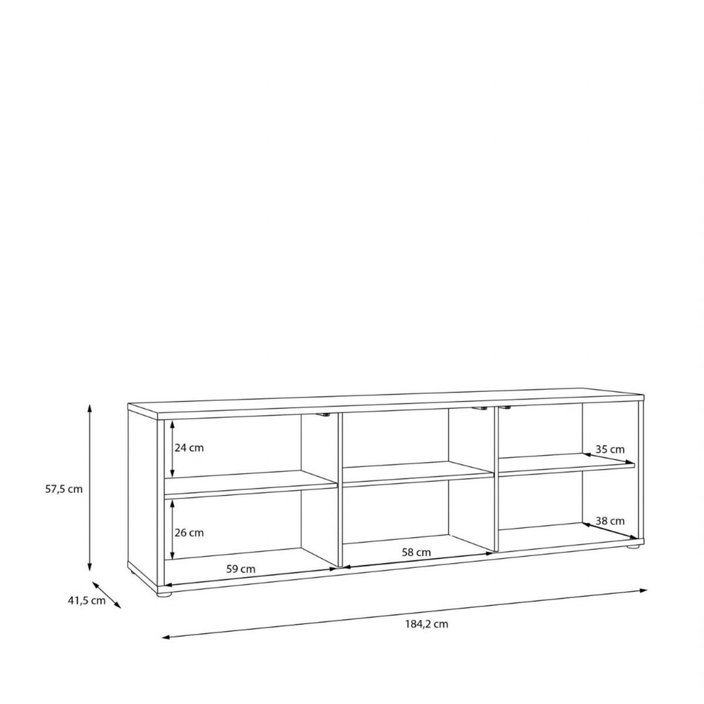 Alice Springs Large TV Cabinet with 3 Doors PushtoOpen in Sand