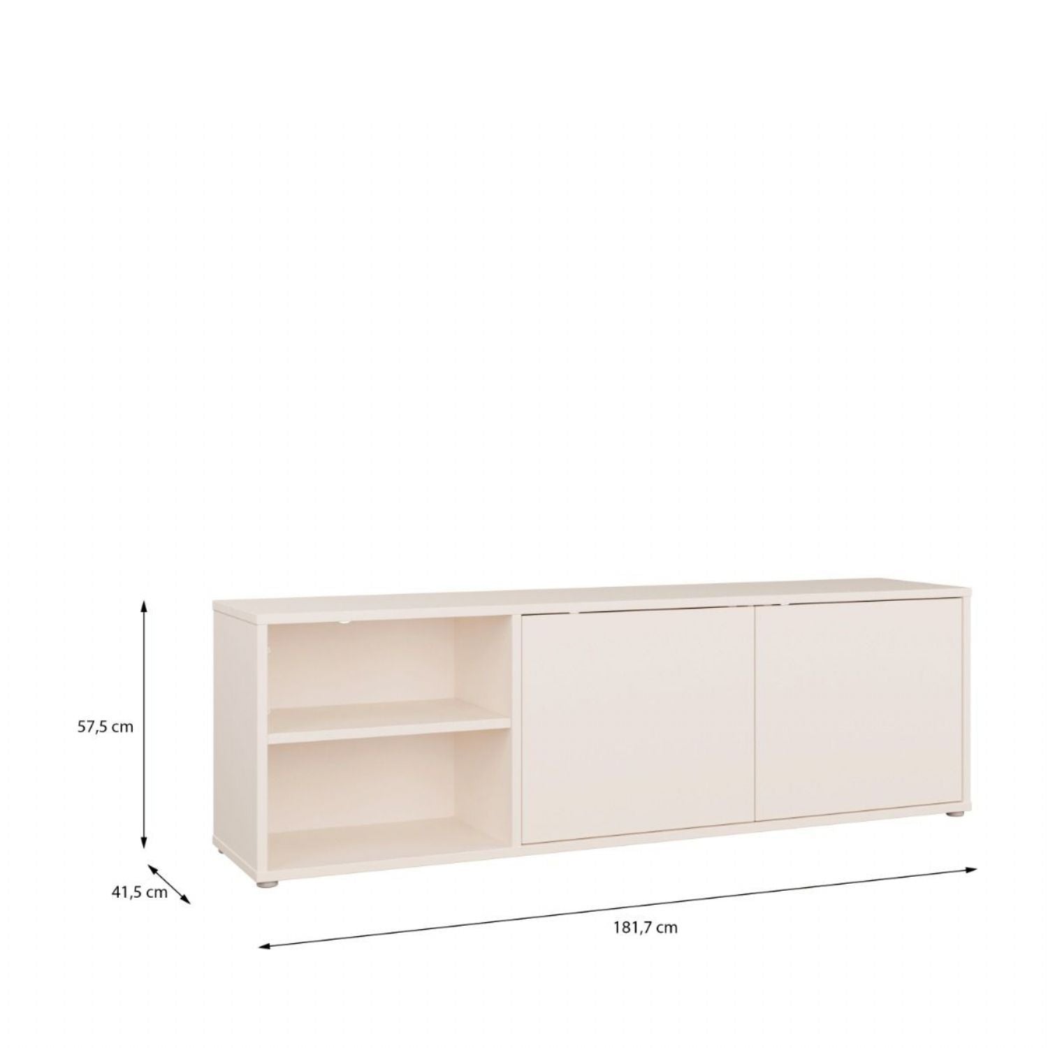 Alice Springs Wide TV Cabinet with 2 Doors PushtoOpen & 1 Open Shelf in Sand