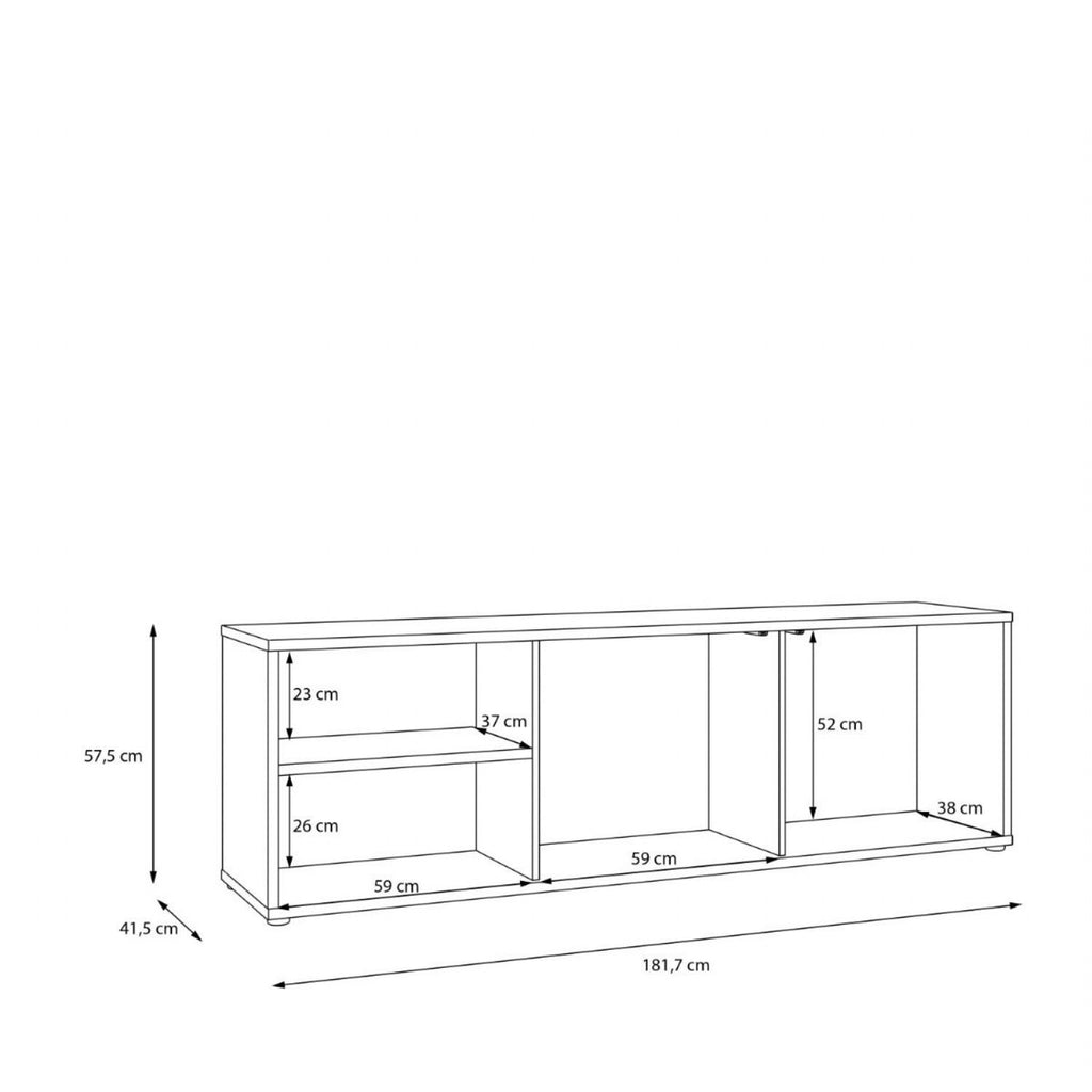 Alice Springs Wide TV Cabinet with 2 Doors PushtoOpen & 1 Open Shelf in Sand