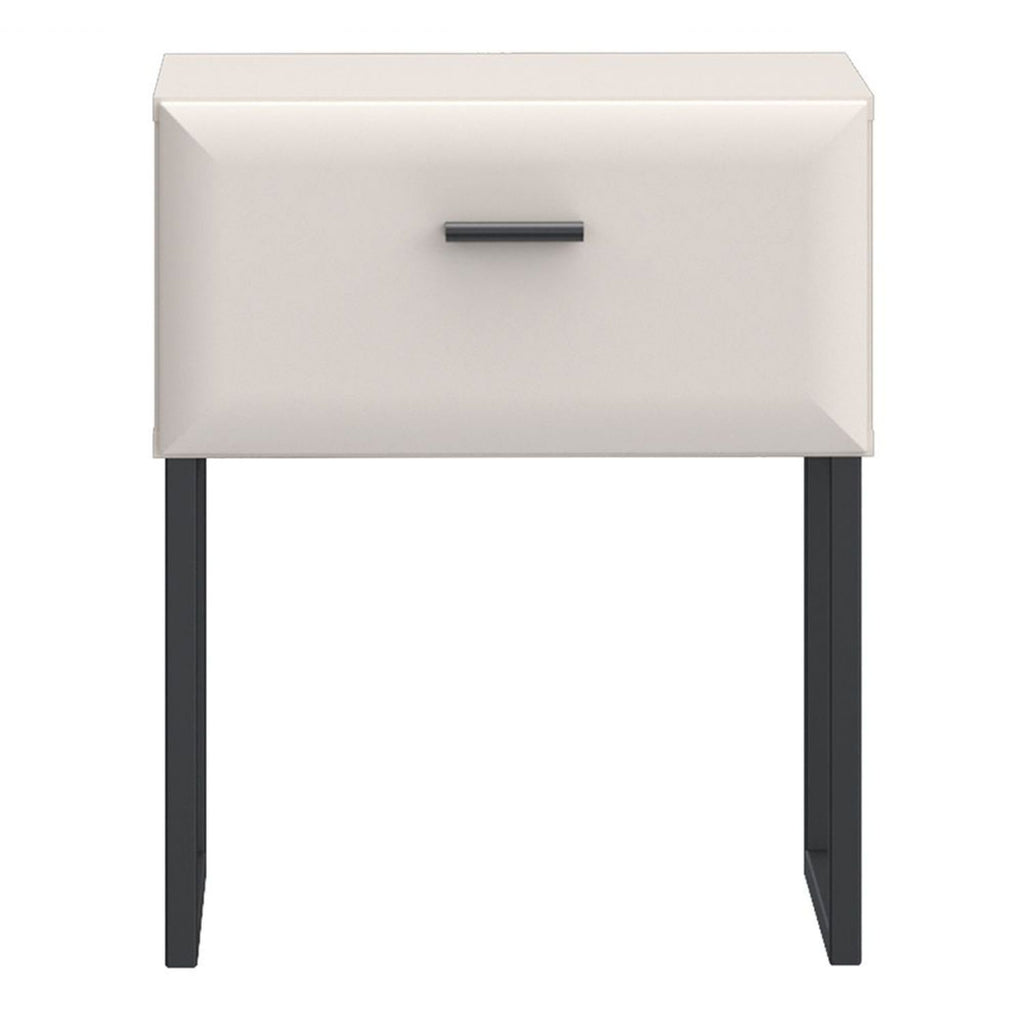 Akihisa Bedside Table with Drawer and Metal Legs in Sand