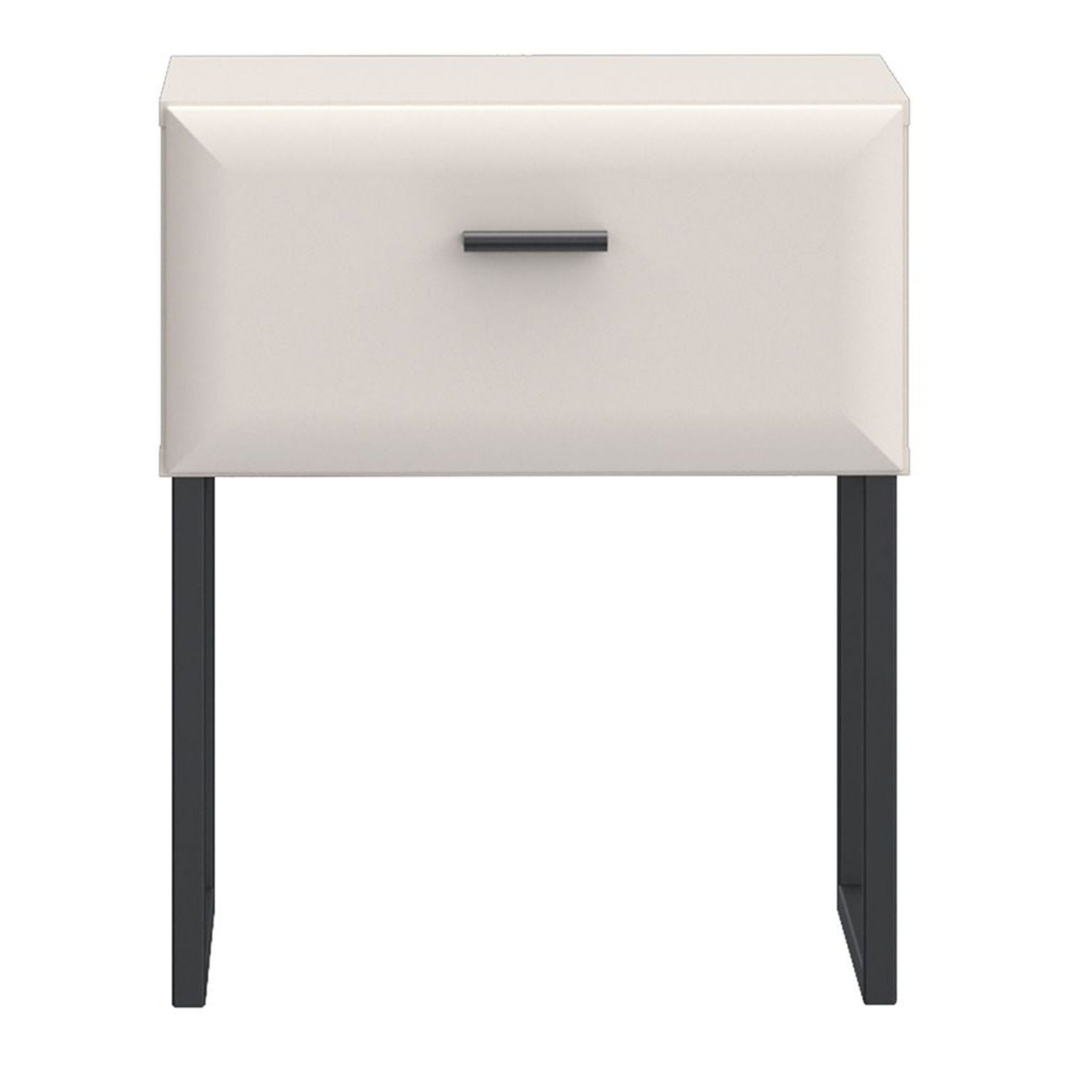 Akihisa Bedside Table with Drawer and Metal Legs in Sand