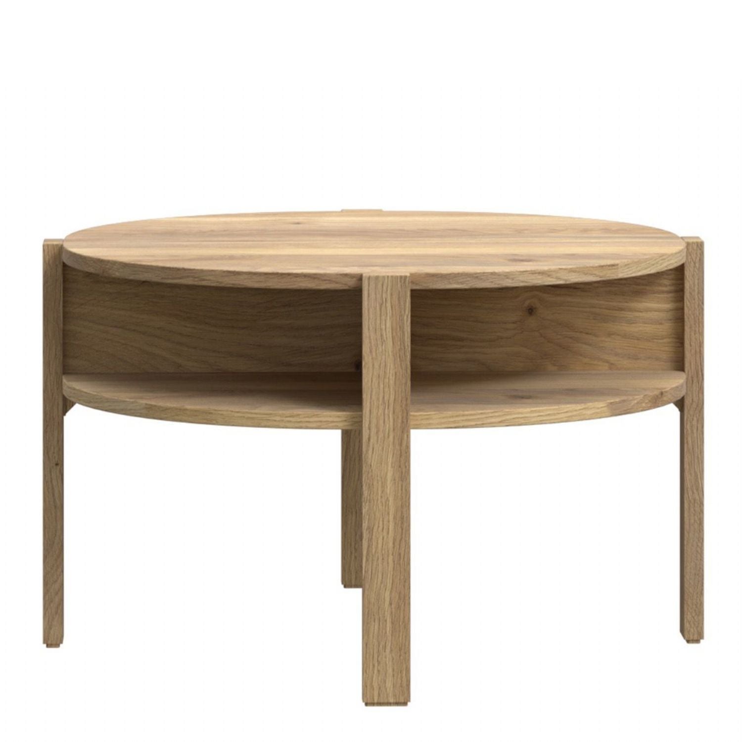 Tobago Round Coffee Table with Open Shelf in Mauvella Oak