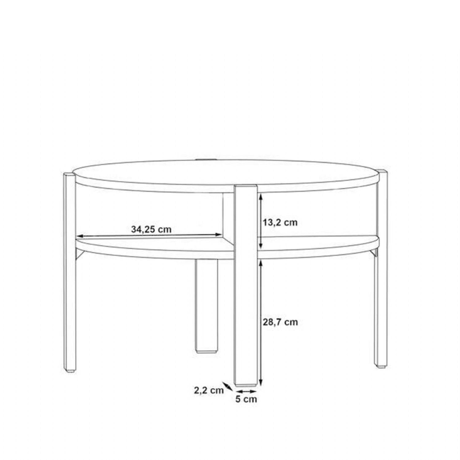 Tobago Round Coffee Table with Open Shelf in Artisan Oak