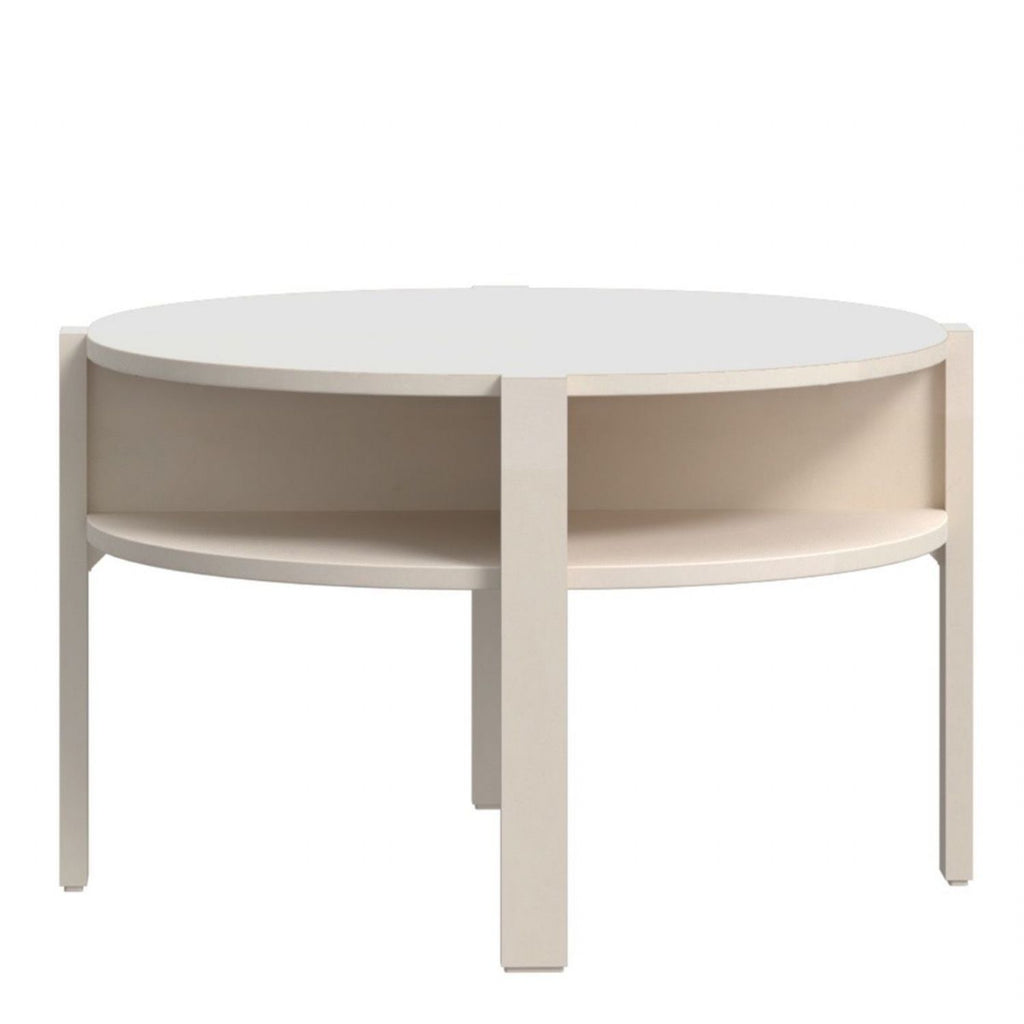 Tobago Round Coffee Table with Open Shelf in Sand