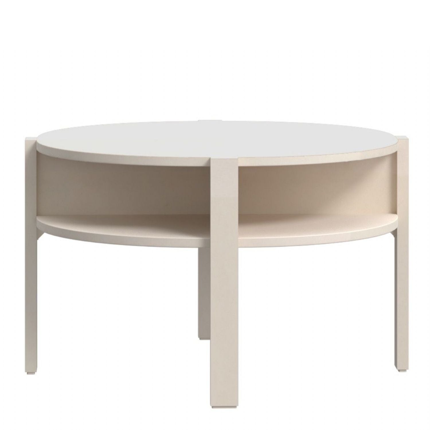Tobago Round Coffee Table with Open Shelf in Sand