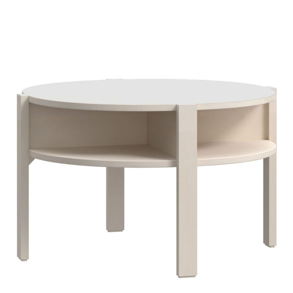 Tobago Round Coffee Table with Open Shelf in Sand