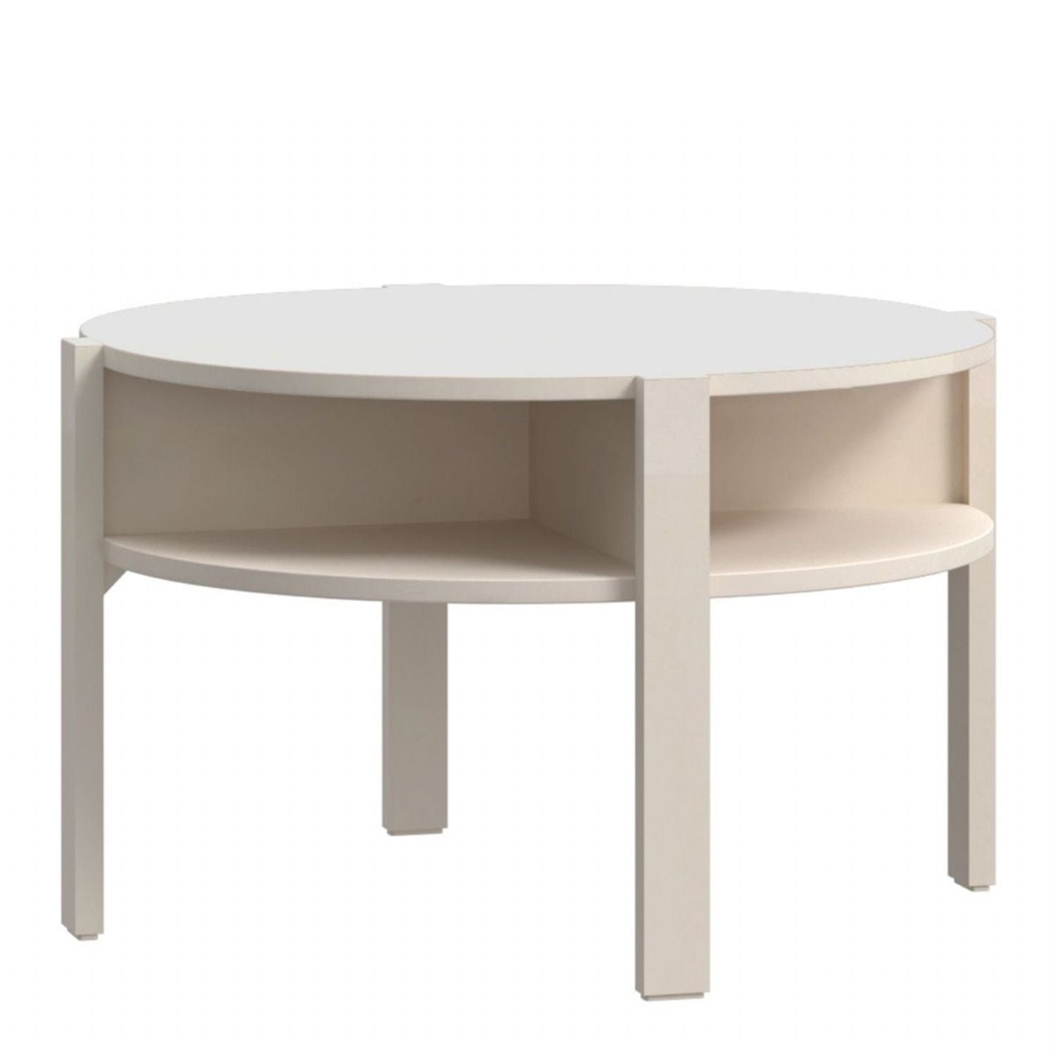 Tobago Round Coffee Table with Open Shelf in Sand