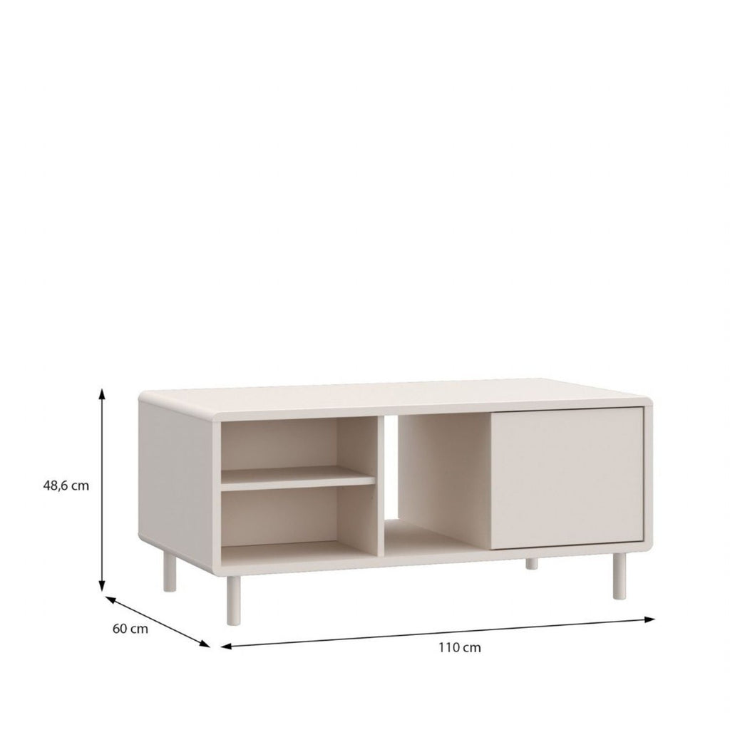 Playly Coffee Table with Open Shelf and Door