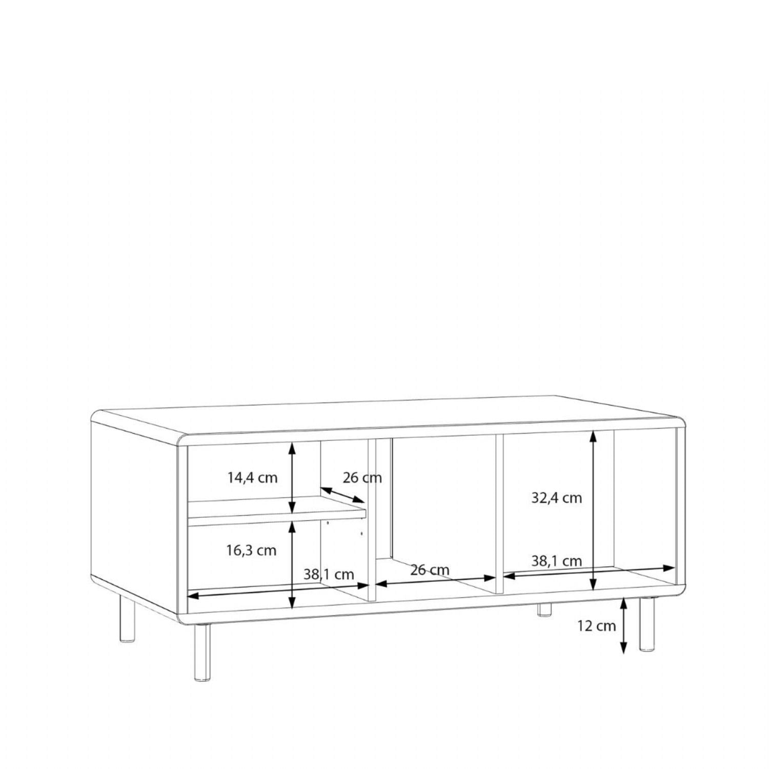 Playly Coffee Table with Open Shelf and Door