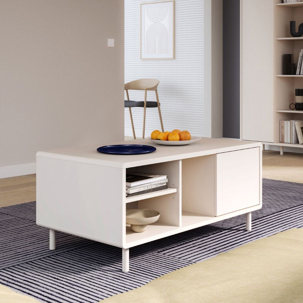 Playly Coffee Table with Open Shelf and Door