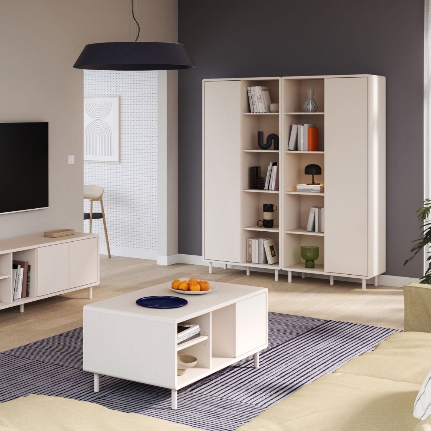 Playly Coffee Table with Open Shelf and Door