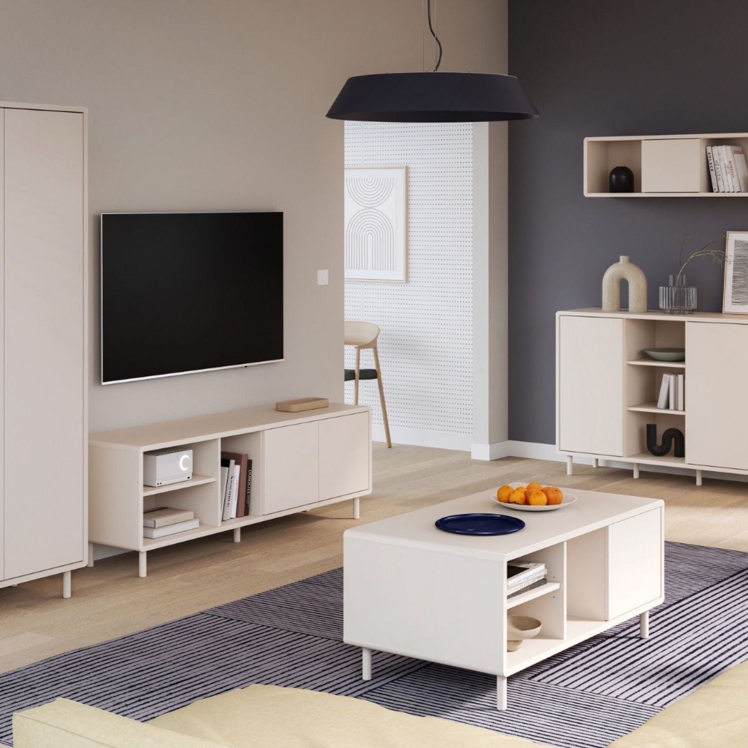 Playly Coffee Table with Open Shelf and Door