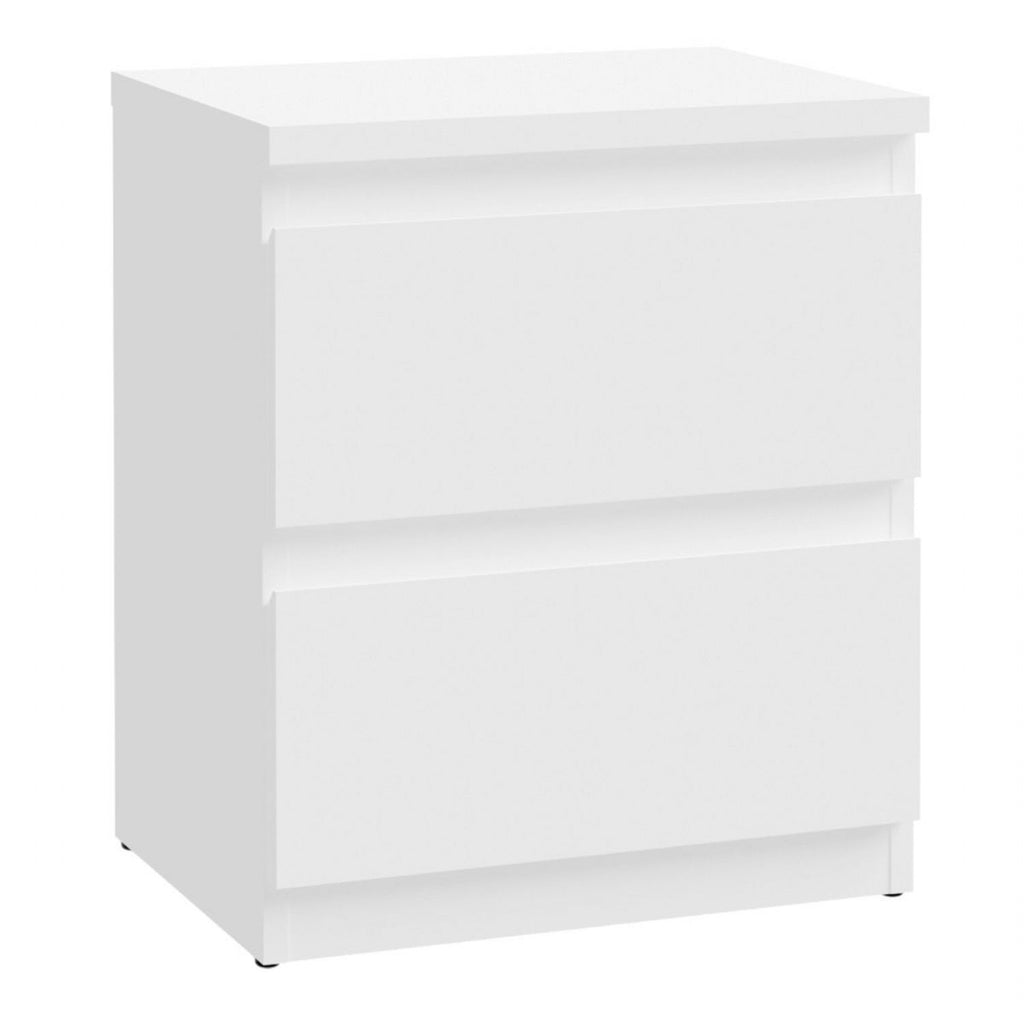 Edmore 2 Drawer Bedside Table in White
