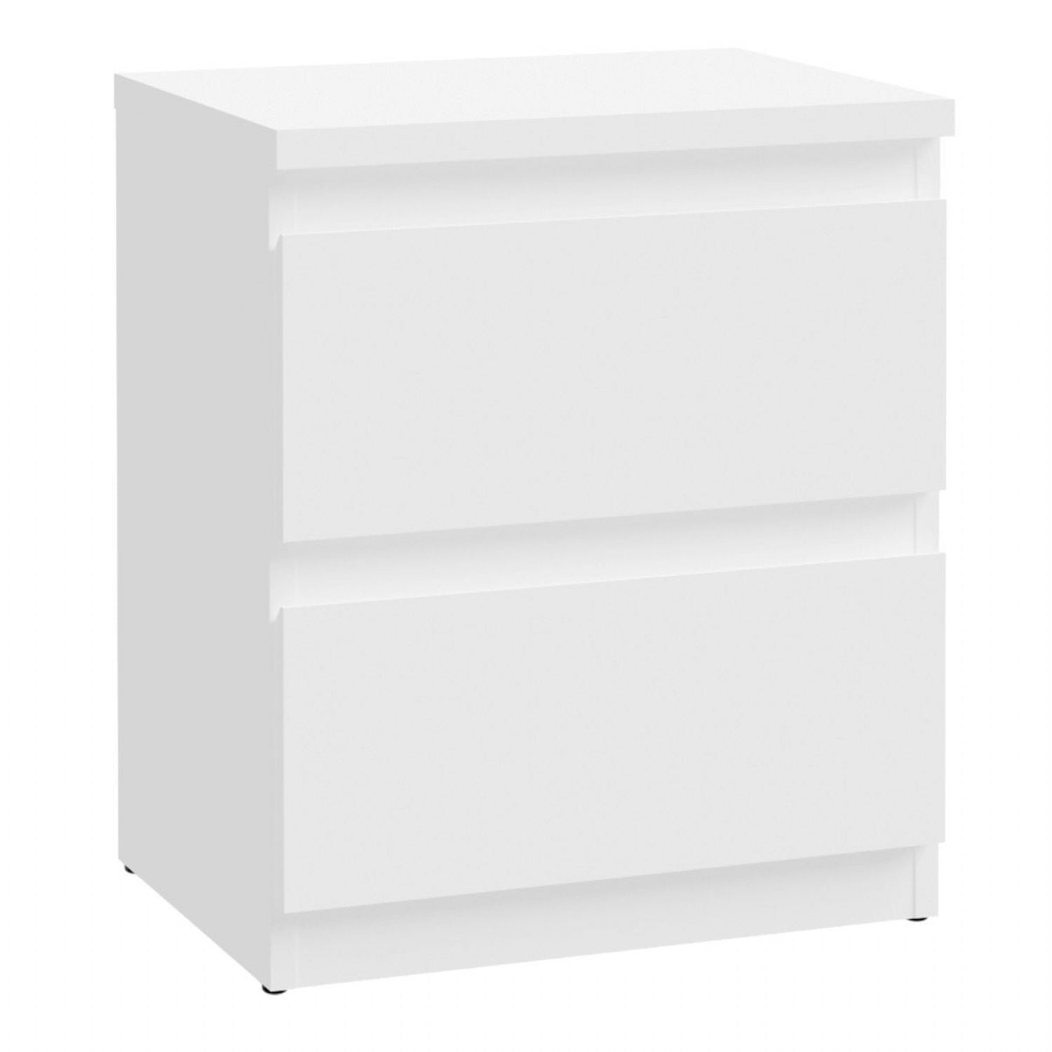 Edmore 2 Drawer Bedside Table in White