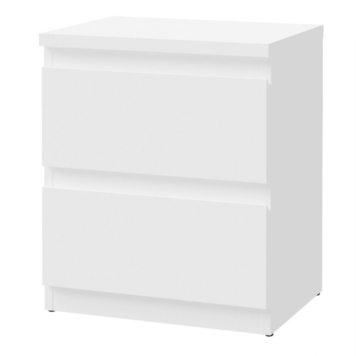 Edmore 2 Drawer Bedside Table in White