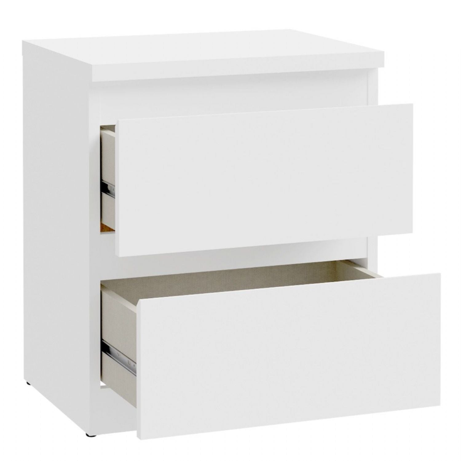 Edmore 2 Drawer Bedside Table in White
