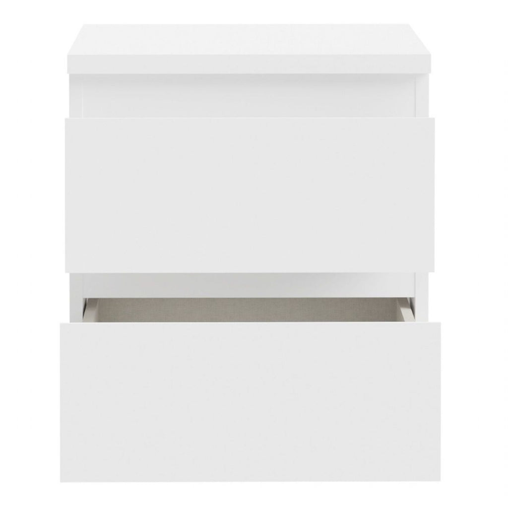 Edmore 2 Drawer Bedside Table in White