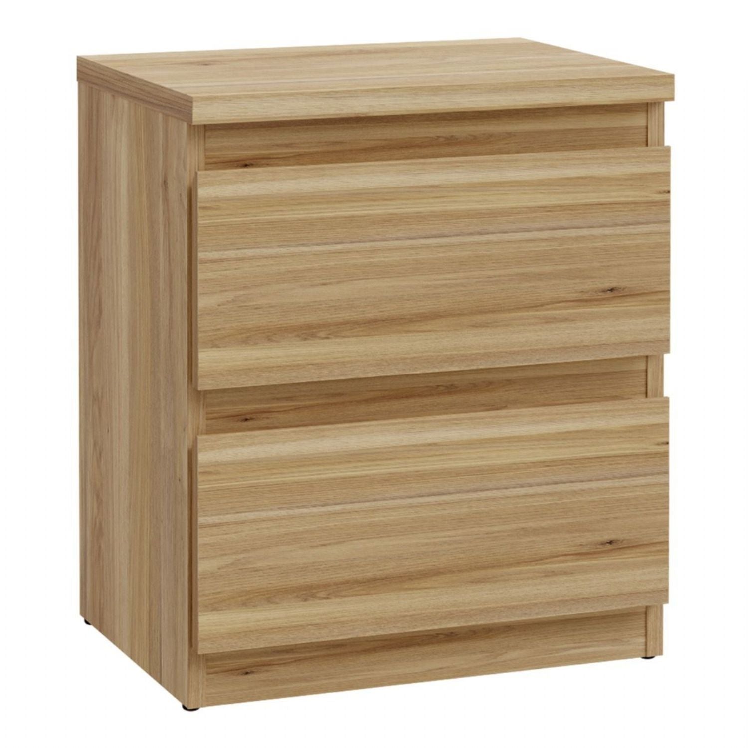 Edmore 3 Drawer Bedside Table in Mauvella Oak