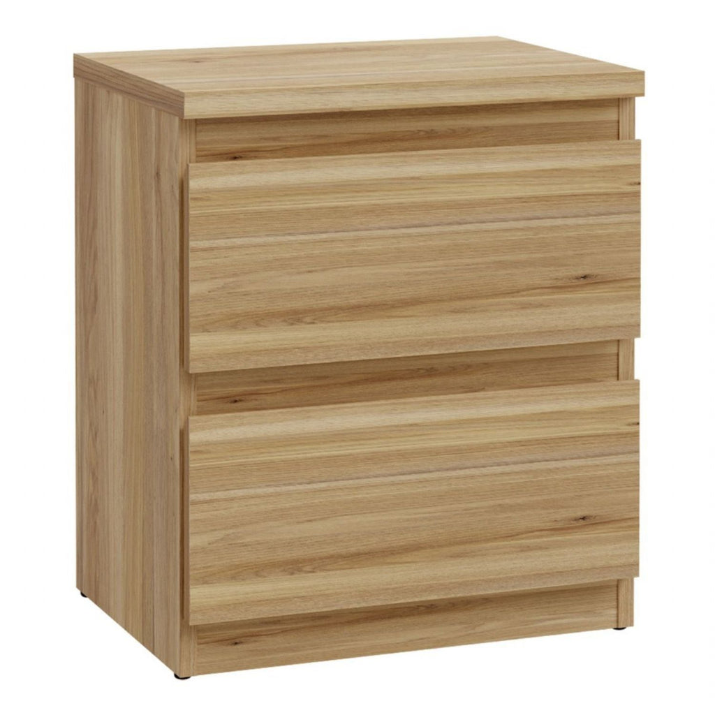 Edmore 3 Drawer Bedside Table in Mauvella Oak