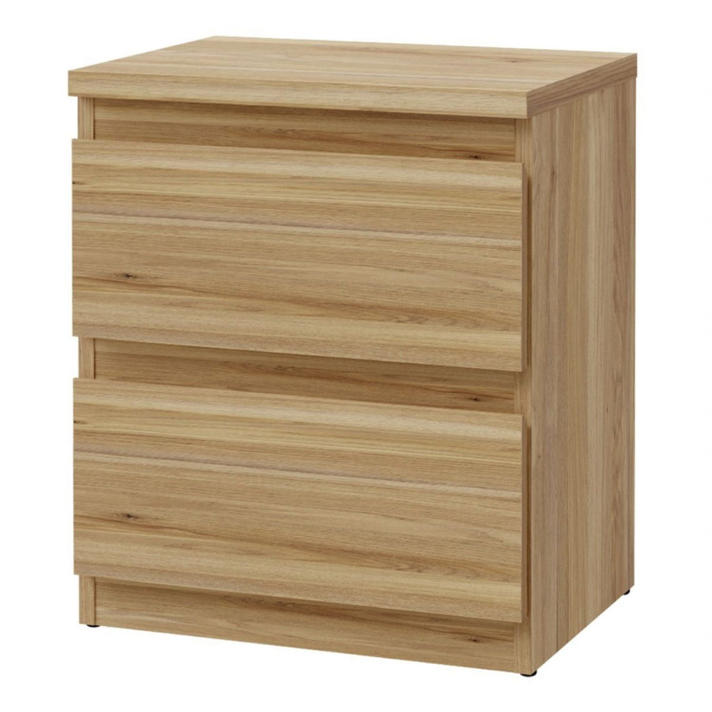 Edmore 3 Drawer Bedside Table in Mauvella Oak