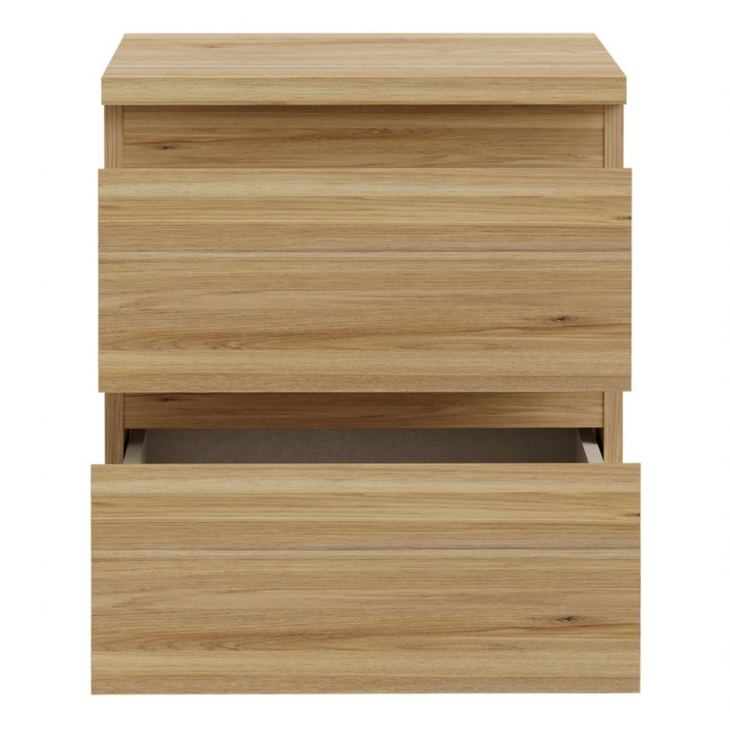 Edmore 3 Drawer Bedside Table in Mauvella Oak