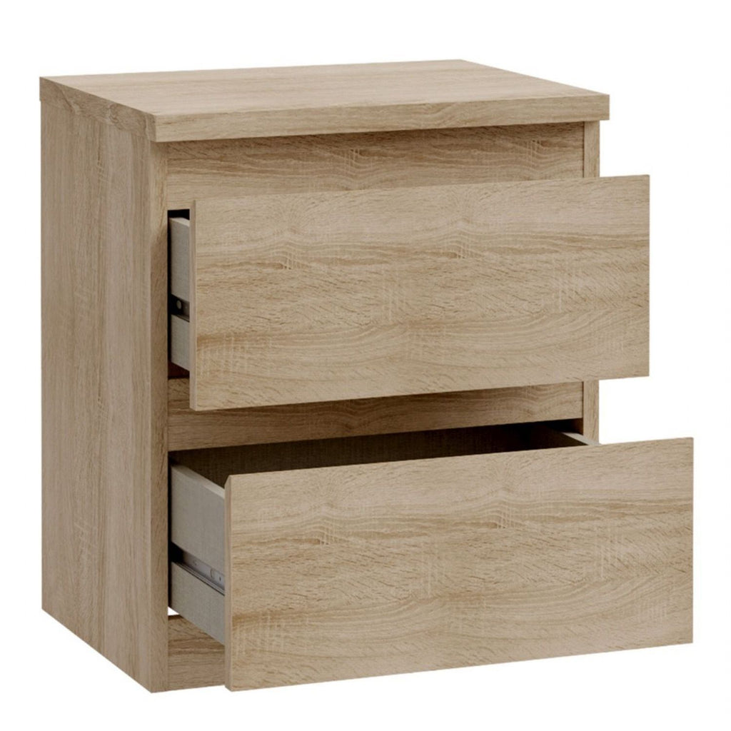 Edmore 2 Drawer Bedside Table in Sonoma Oak